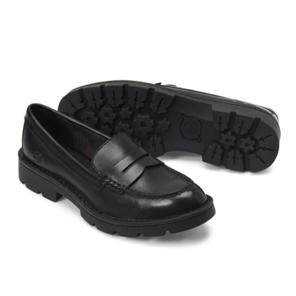 Born Shoes New Born Loire Black Leather Penny Loafers 6 Poshmark